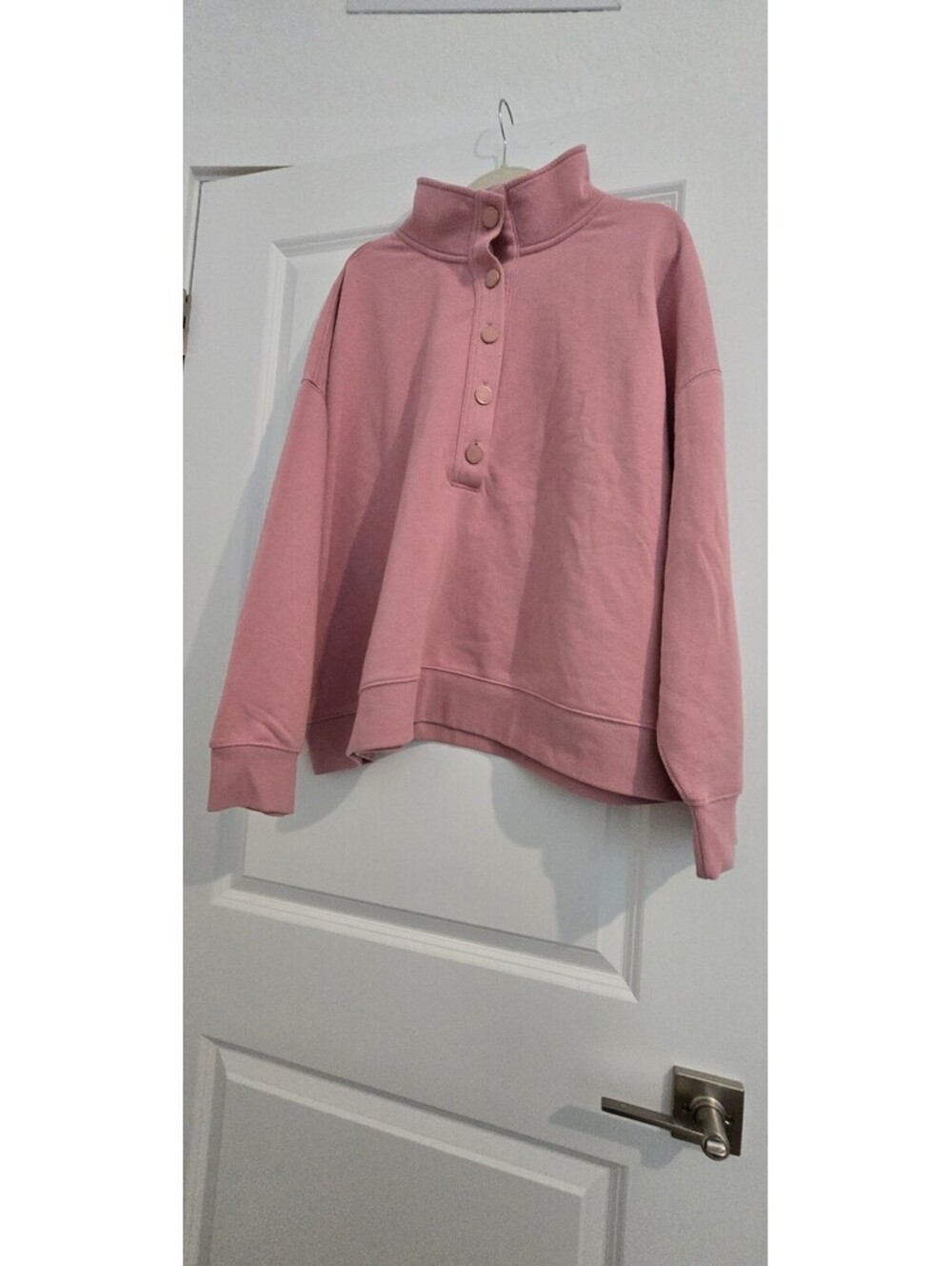Time and Tru Pink Snap Button Pullover Sweatshirt XXXL